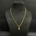 Silver Ladies Pendant Chain Royal Dual Stone Bar Gold Finish 925