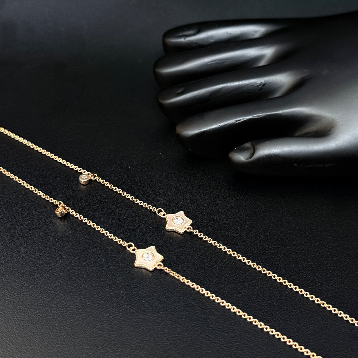 Ladies Silver Anklet Star RG