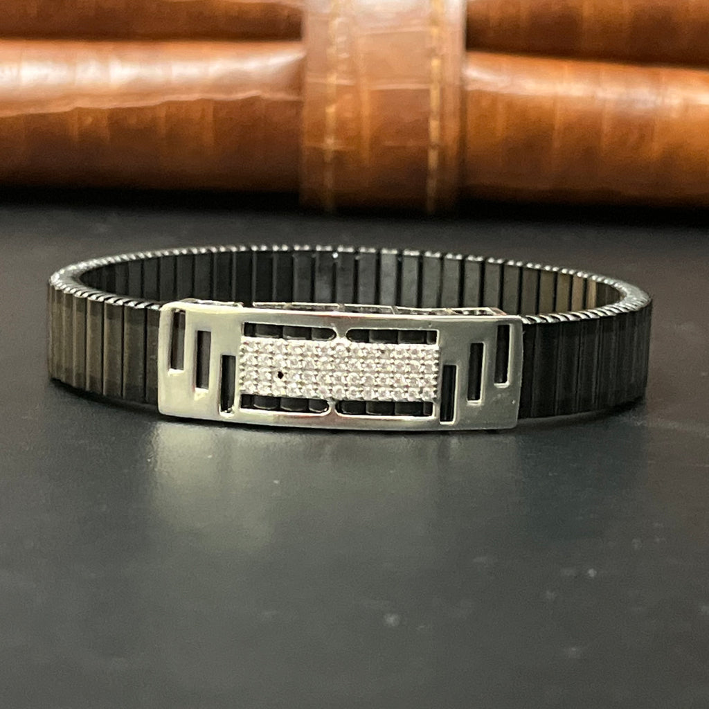 Silver Mens Flexible Bracelet FB9 925