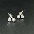 Silver Stud Pearl & Stone