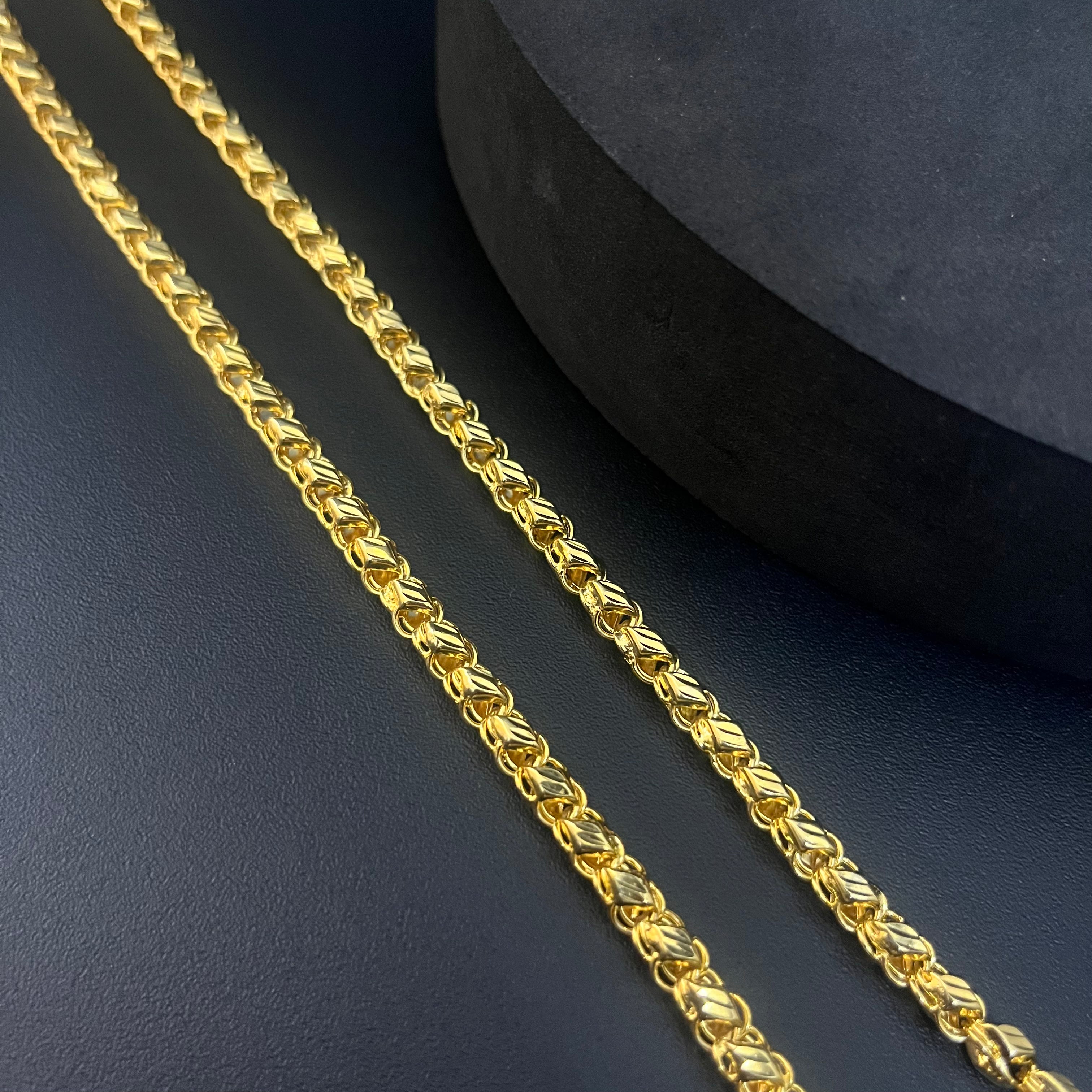 Silver Mens Dual Gold Finished Chain