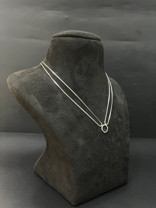 Ladies Silver Chain Double layer Circle