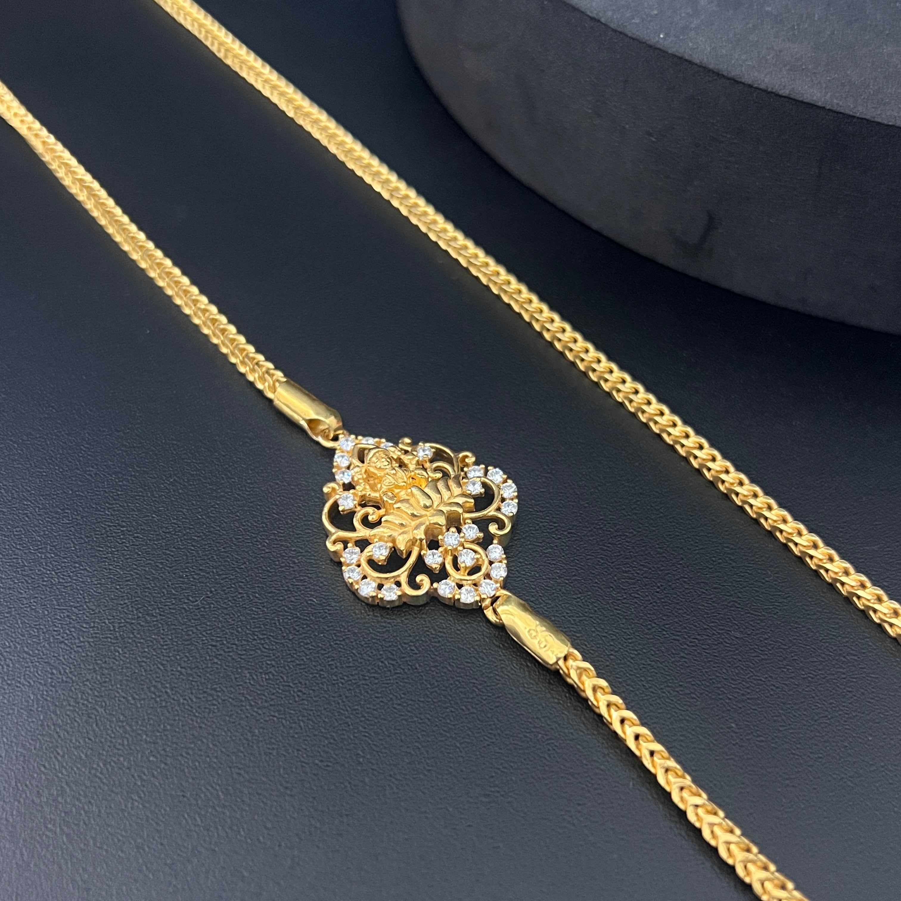 Silver Lakshmi thali Sarad Gold Finished