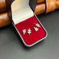 Silver Ladies Toe Rings White Leaves 925