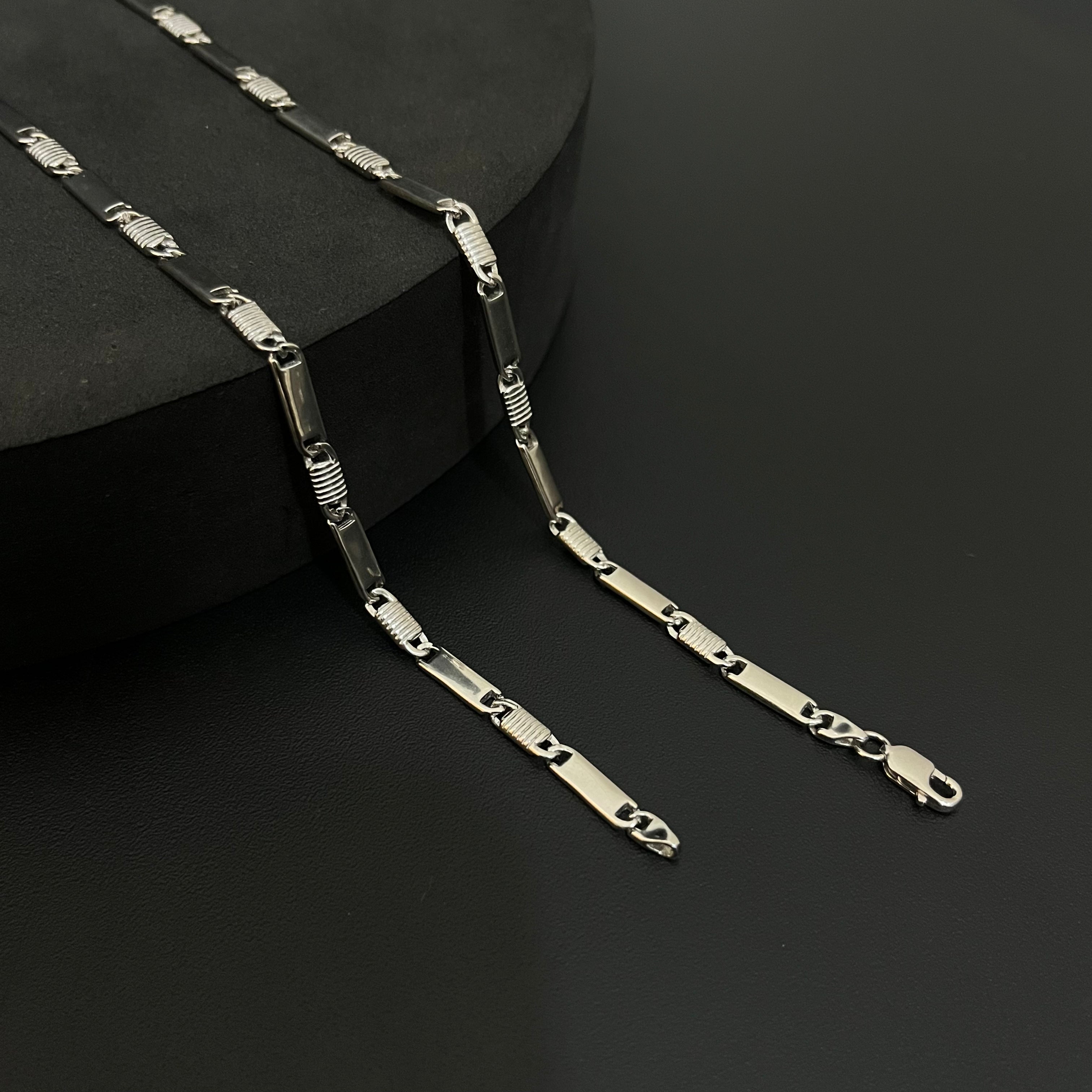 Silver Mens Chain Flat Italian