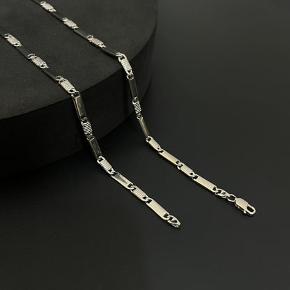 Silver Mens Chain Flat Italian
