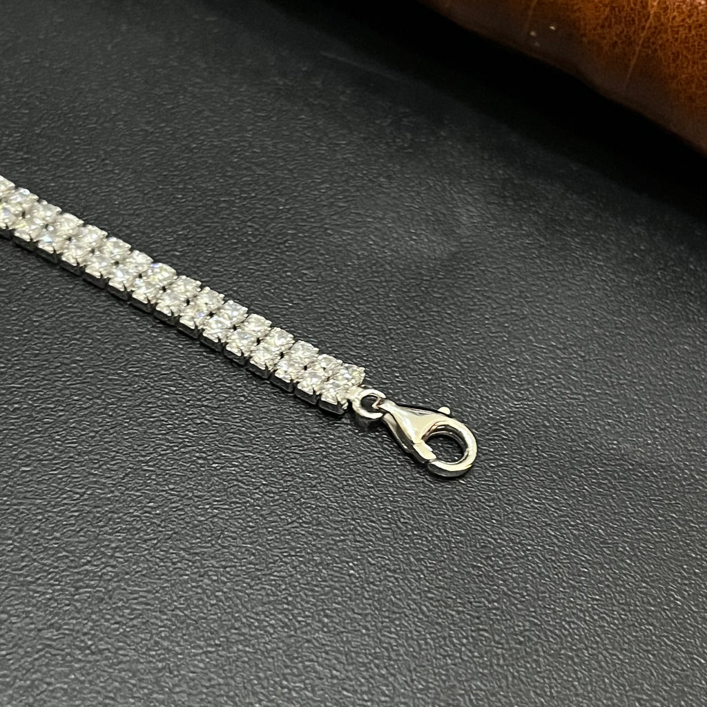 Silver Mens Bracelet Arrow With Stone Rose Gold M02 925
