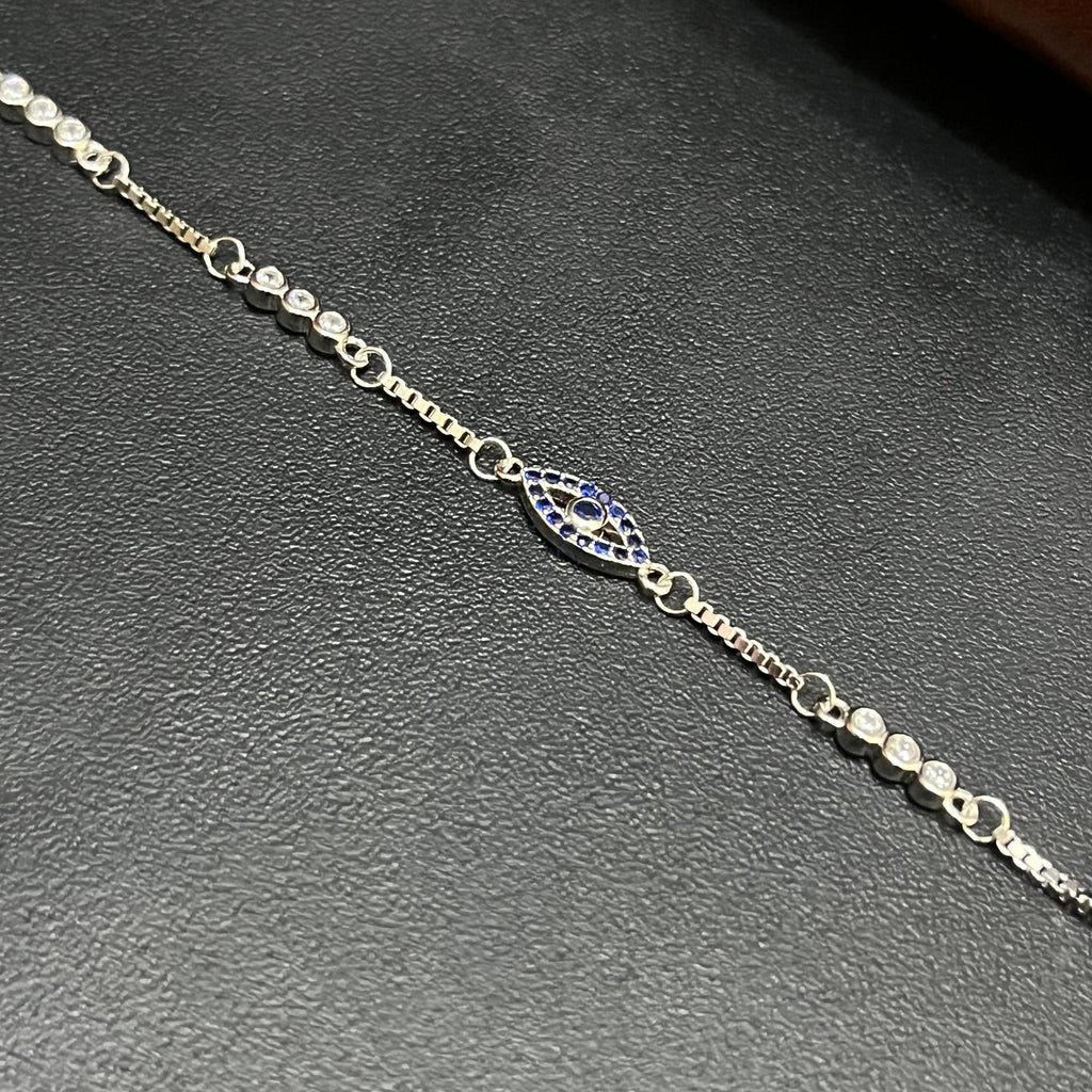 Silver Ladies Bracelet Princess Blue Oval Elegance 925