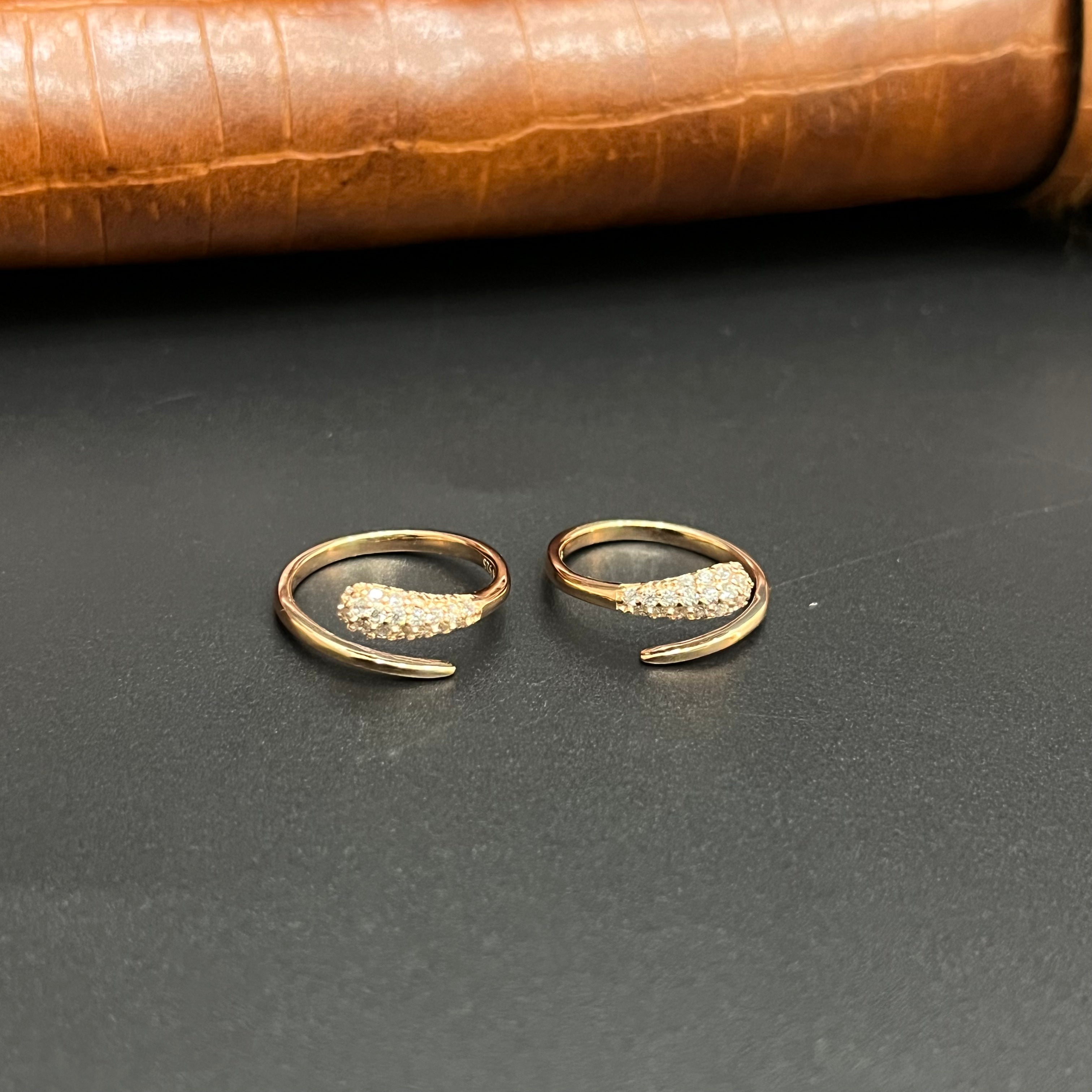 Silver Ladies Toe Rings 925 Snake Rosegold 925