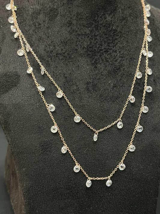 Silver Ladies Swarosvki Chain 2 layer RG