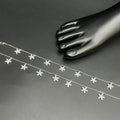 Silver Ladies Anklet Premium Petal Hanging Drop 925