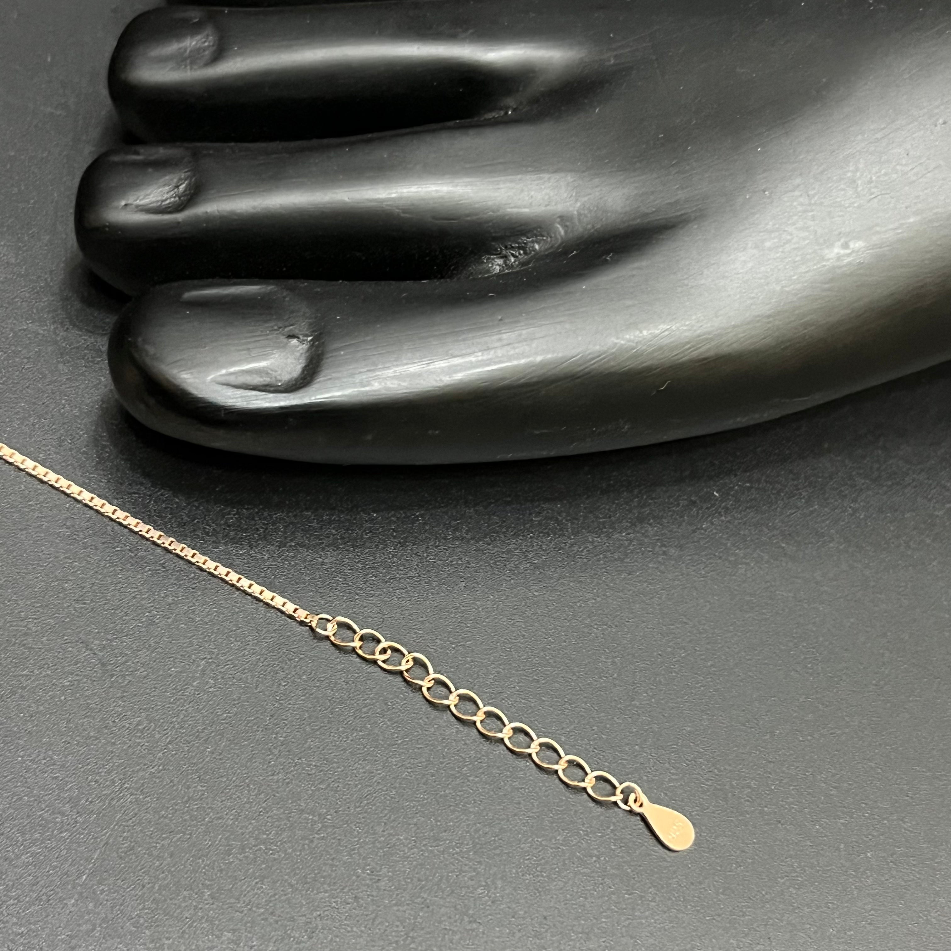 Silver Ladies Anklet Nature Bloom Drop Rose Gold 925