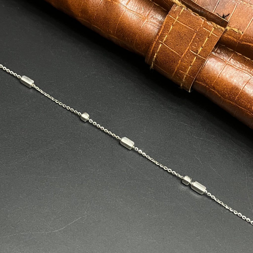 Silver Ladies Chain Barrel Beads Spaced 925
