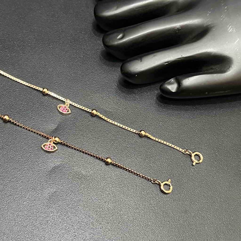 Silver Ladies Anklet Fancy Vibe Keys Edition Rose Gold M02 925