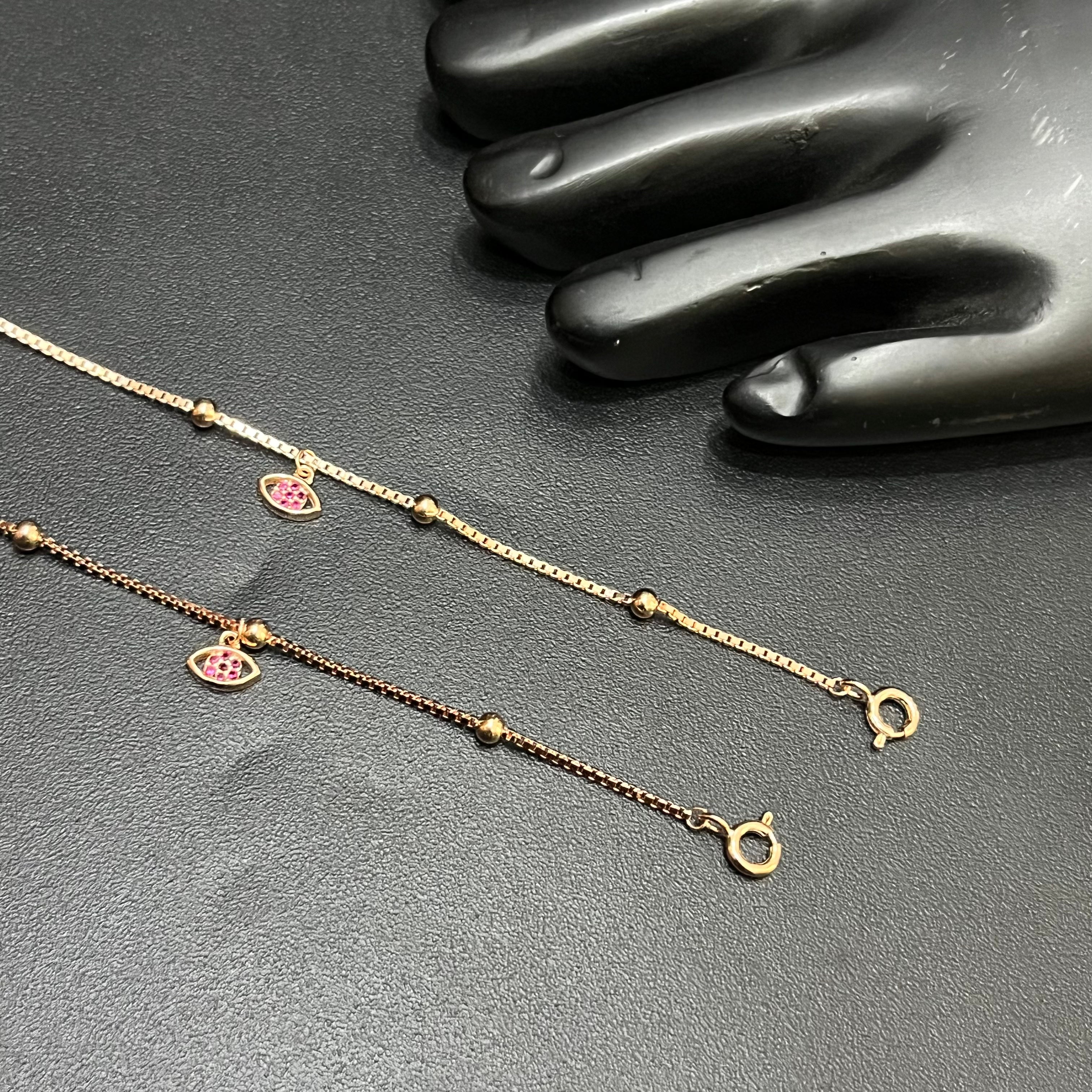 Silver Ladies Anklet Fancy Vibe Keys Edition Rose Gold M02 925
