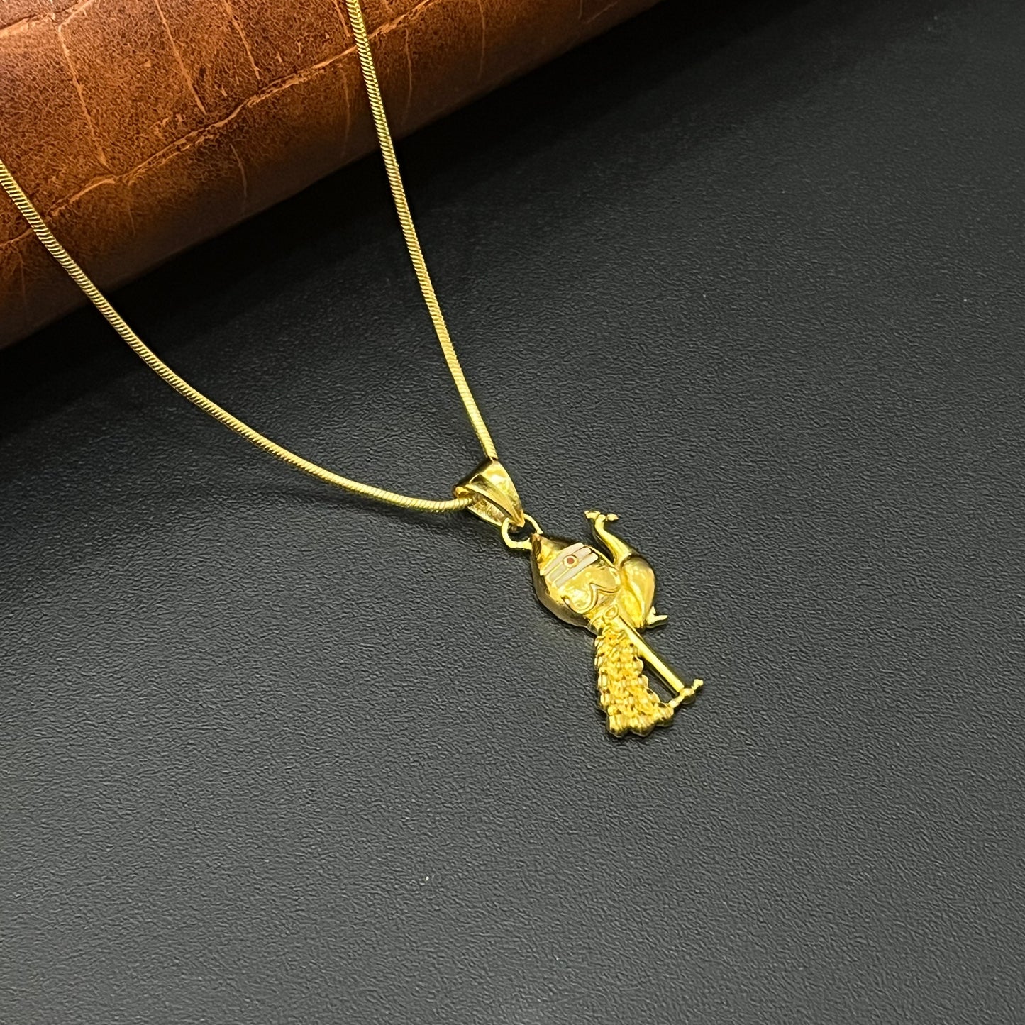 Silver Peacock & Vel Pendant Gold Finished