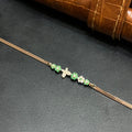 Silver Ladies Bracelet Butterfly Green Blossom Two Link 925