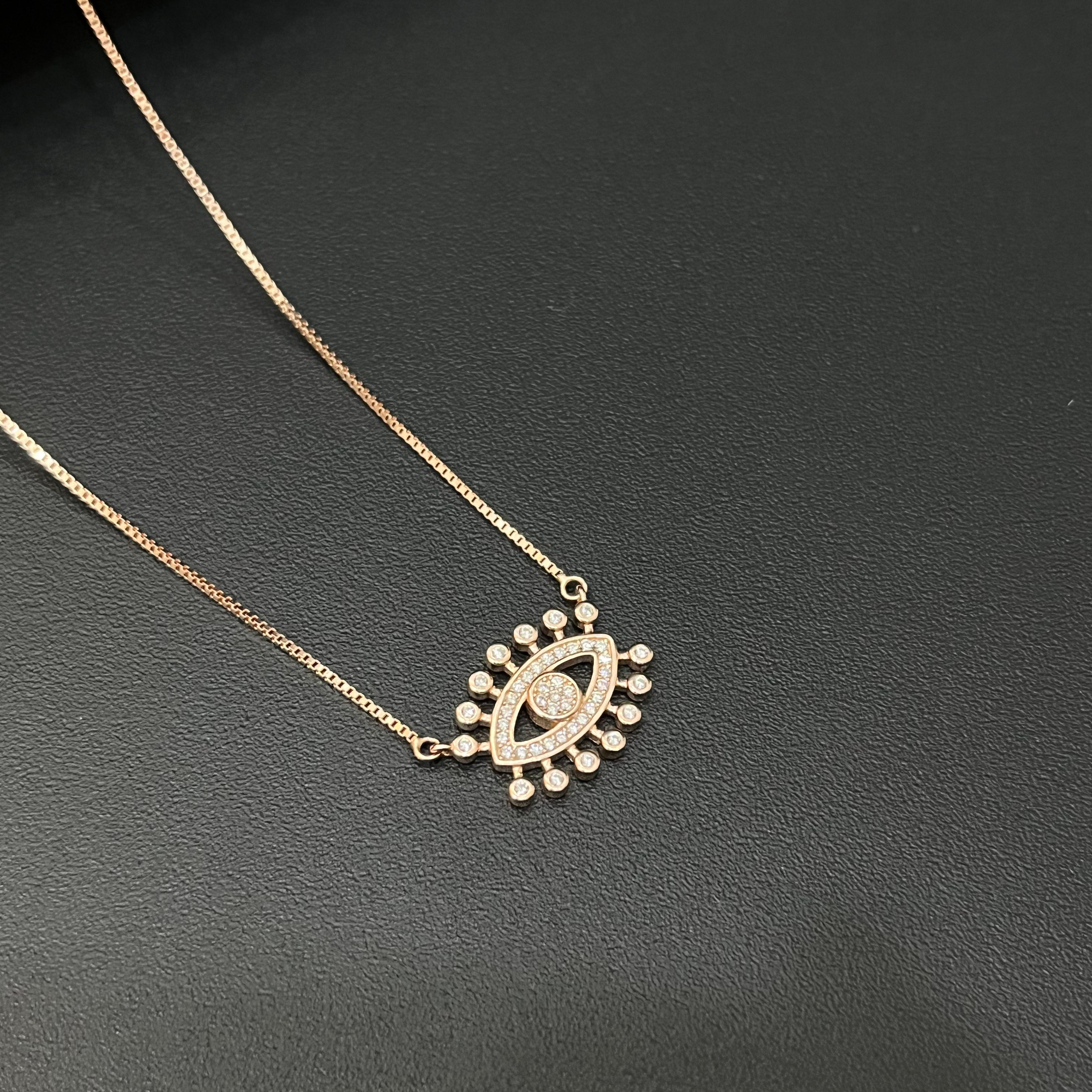Silver Ladies Chain Eye Rosegold