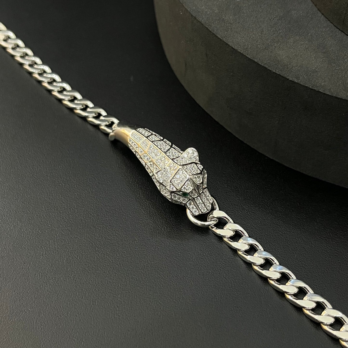 Silver Jaguar Bracelet Platinum Finished