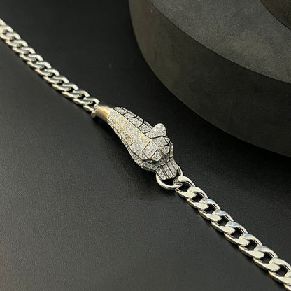 Silver Jaguar Bracelet Platinum Finished