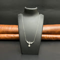 Silver Ladies Pendant Chain Graceful Petals Luna Drop 925