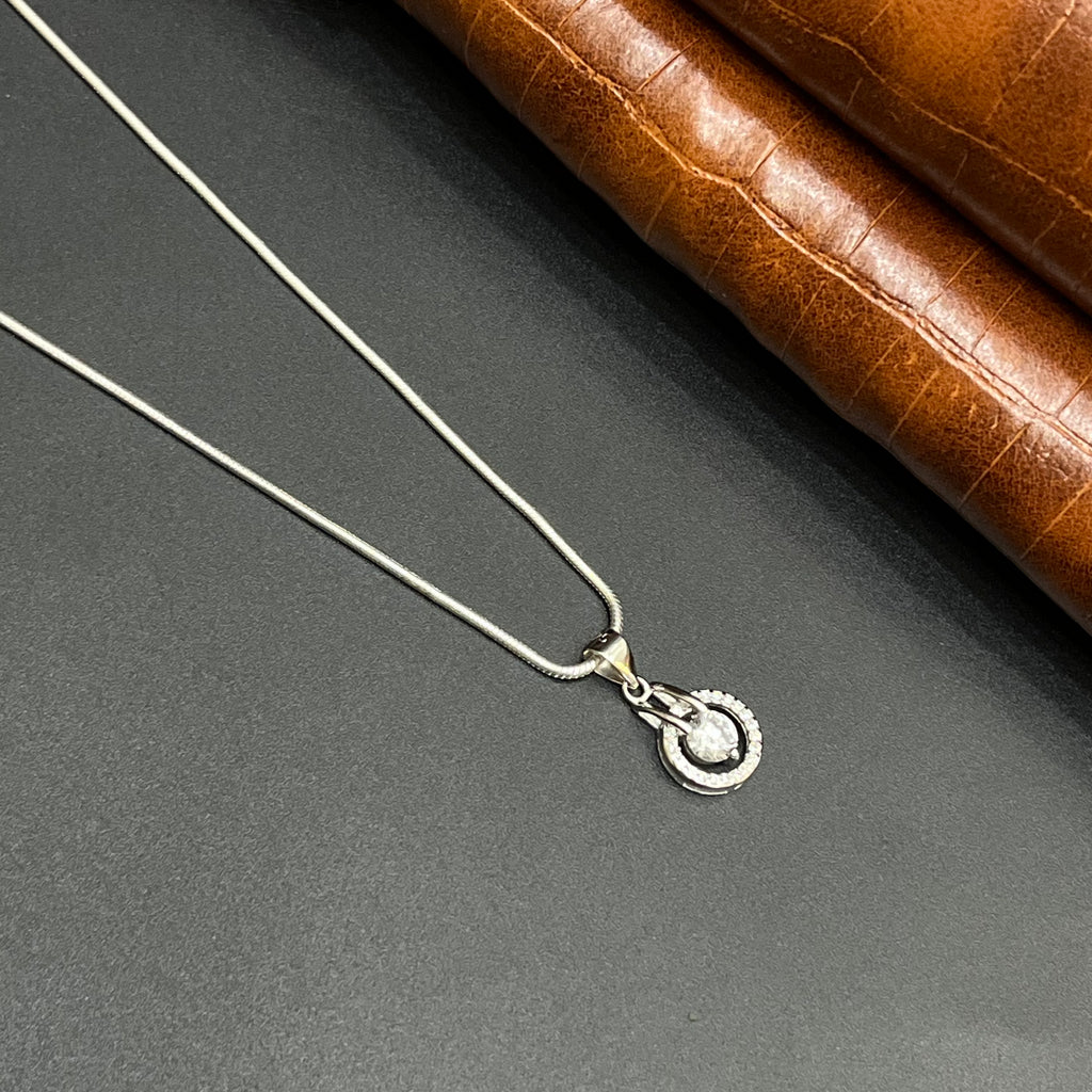 Silver Ladies Pendant Double Halo Elegance 925