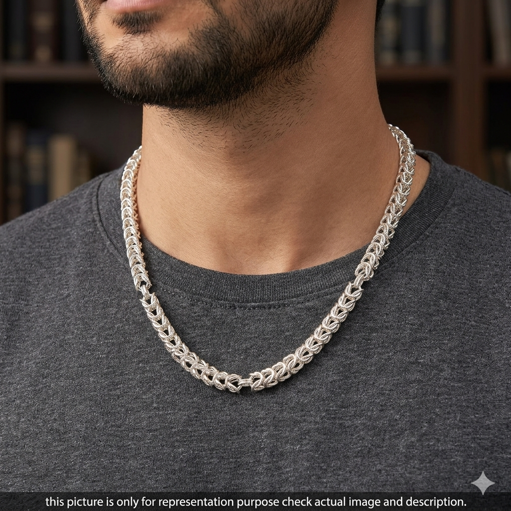 Men's Chain Spiral Design Regular Silver