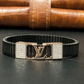 Silver Mens Flexible Bracelet VL Rosegold 925