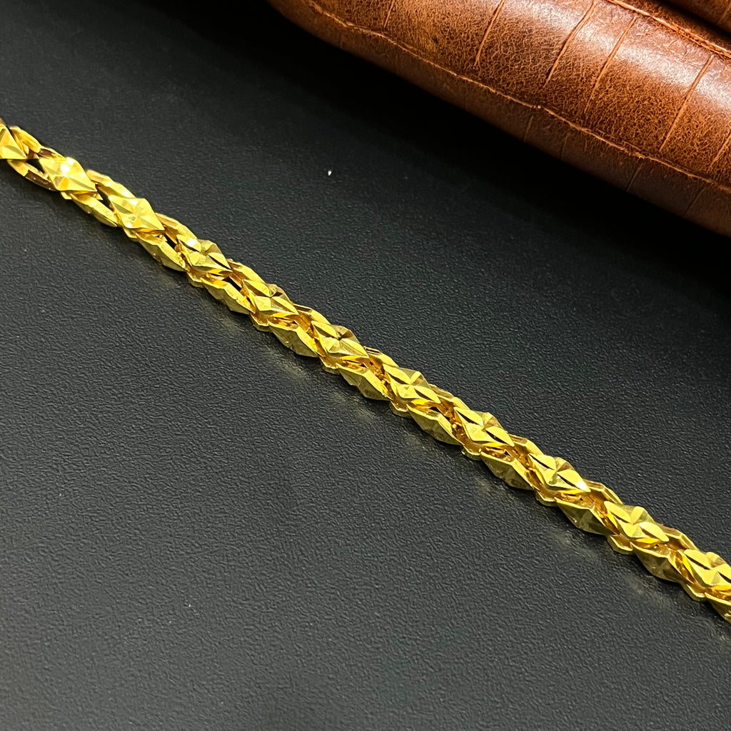 Silver Mens Bracelet Double Kathli Gold Polish