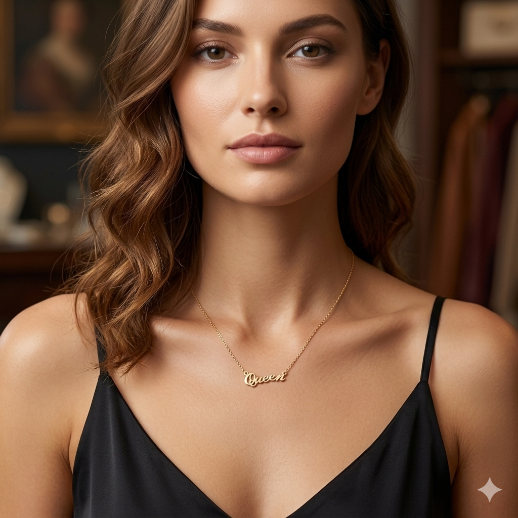 Silver Ladies Chain Queen Rosegold