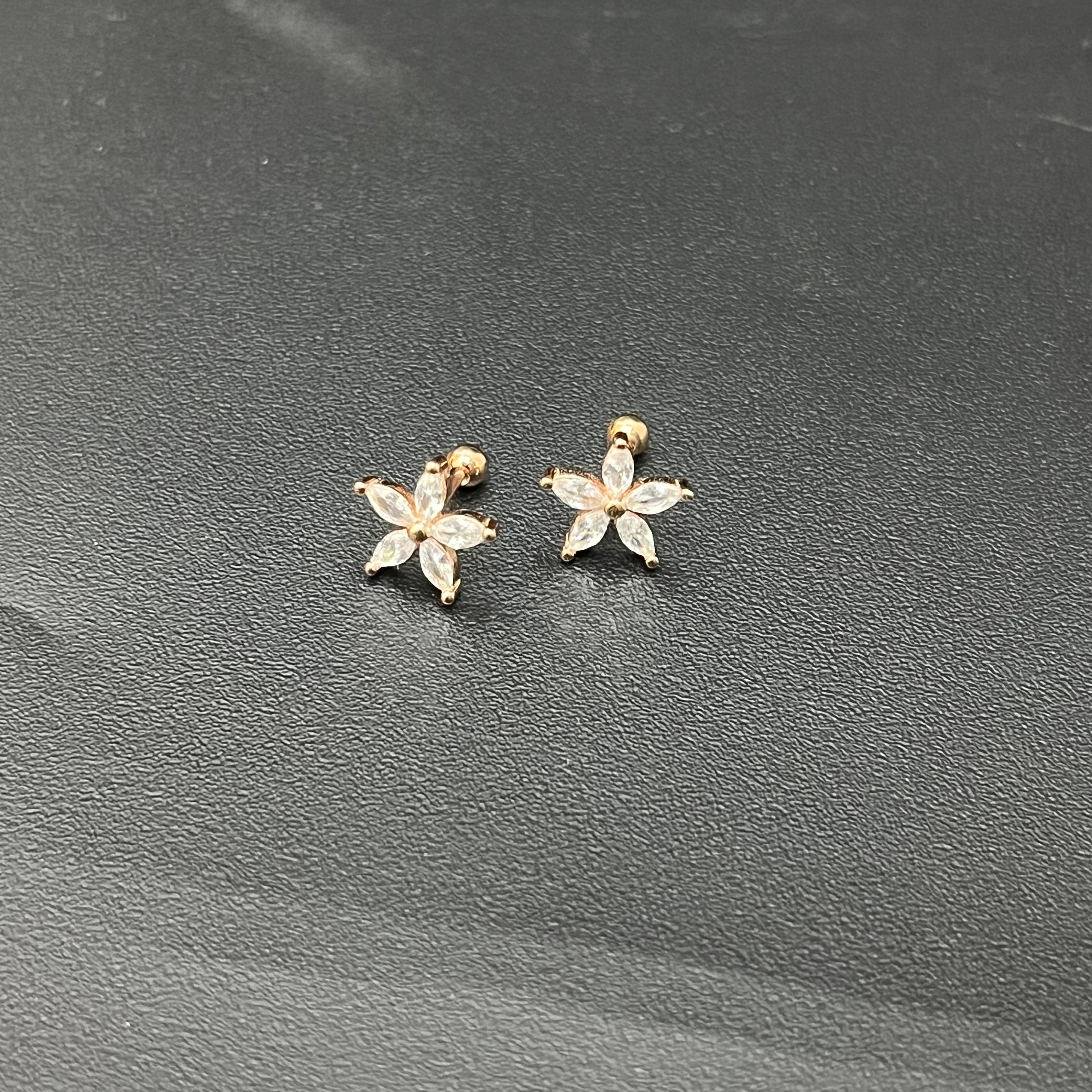Silver Ladies Second Stud Flower RG 925