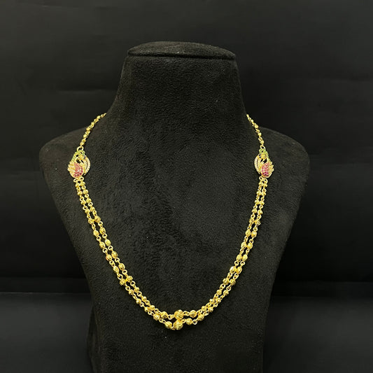 Silver Ladies Double Layer Peacock Chain Gold Polish