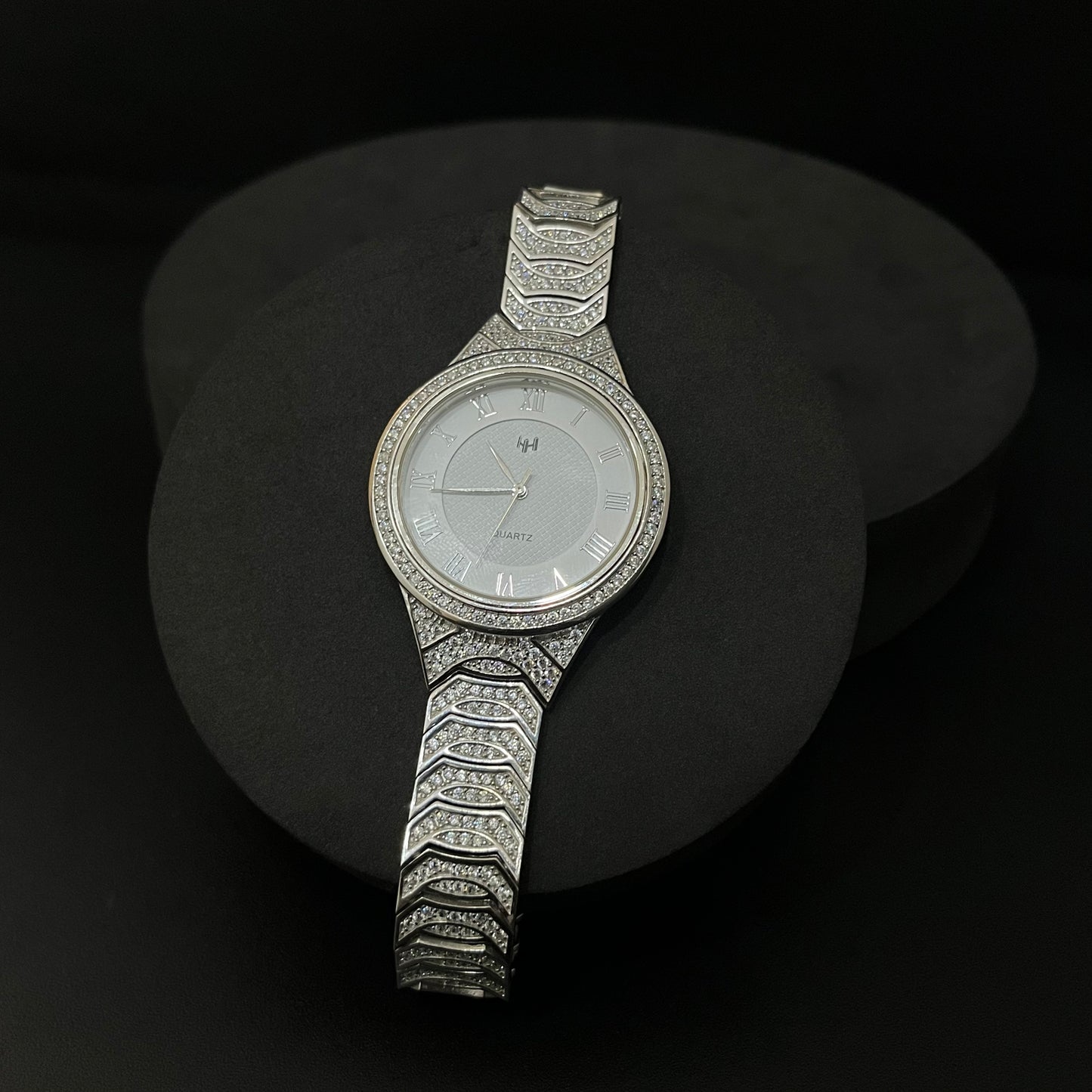 Silver Mens Watch American Diamond Limited Edition Series QUARTZ