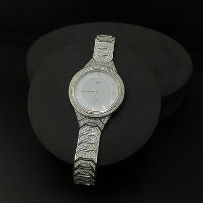 Silver Mens Watch American Diamond Limited Edition Series QUARTZ