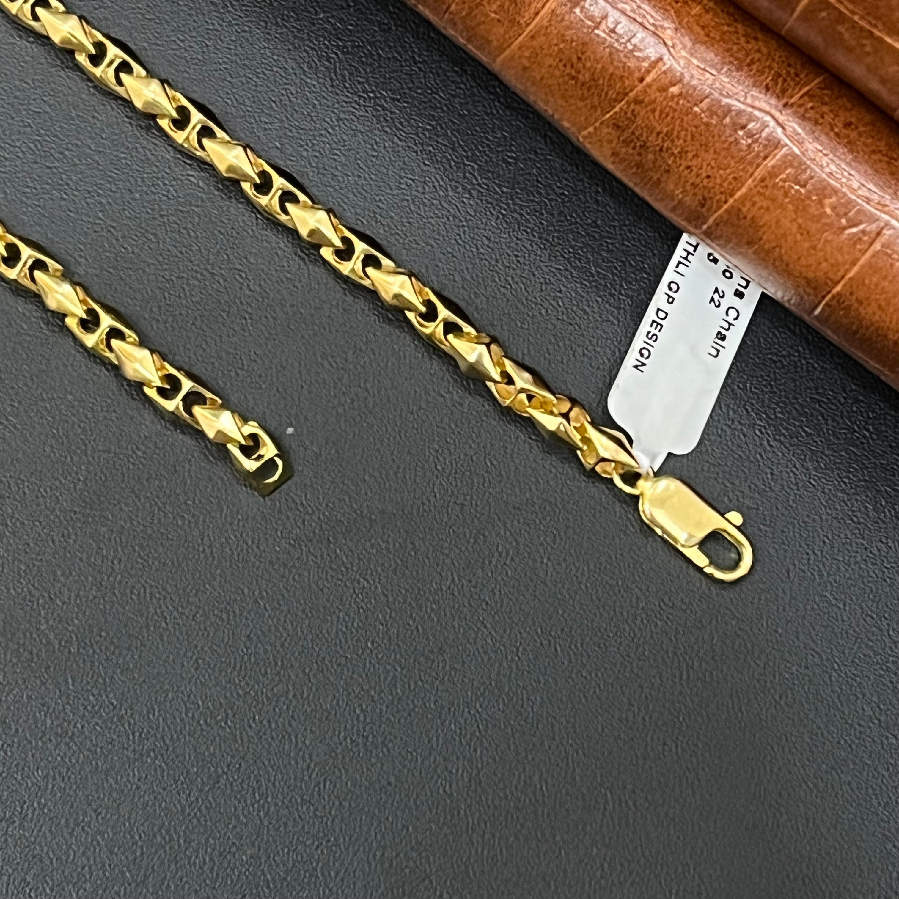 Silver Mens Chain Gold Finished Kathli Imported 925