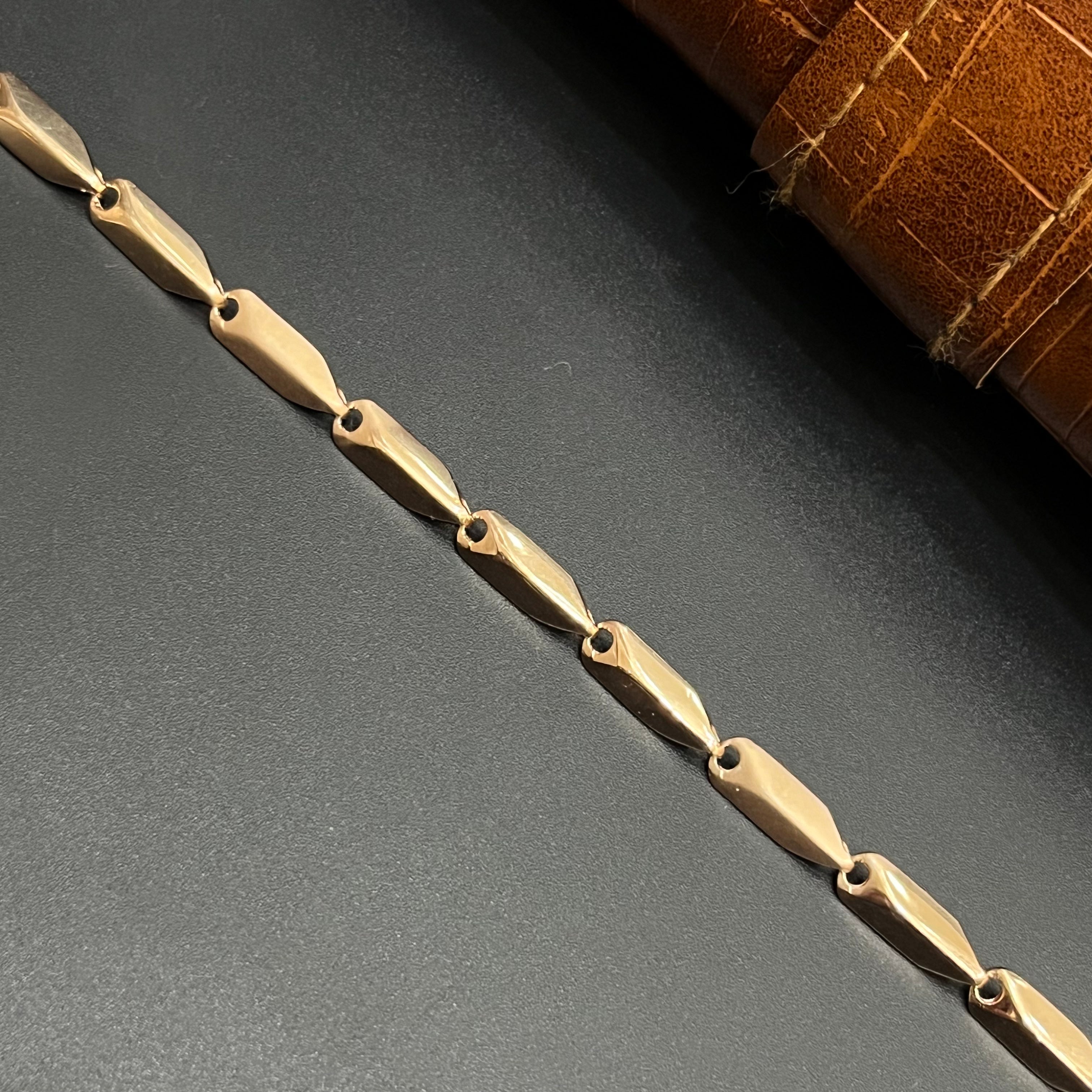 Silver Mens Chain Arrowhead Petal Link Rose Gold 925