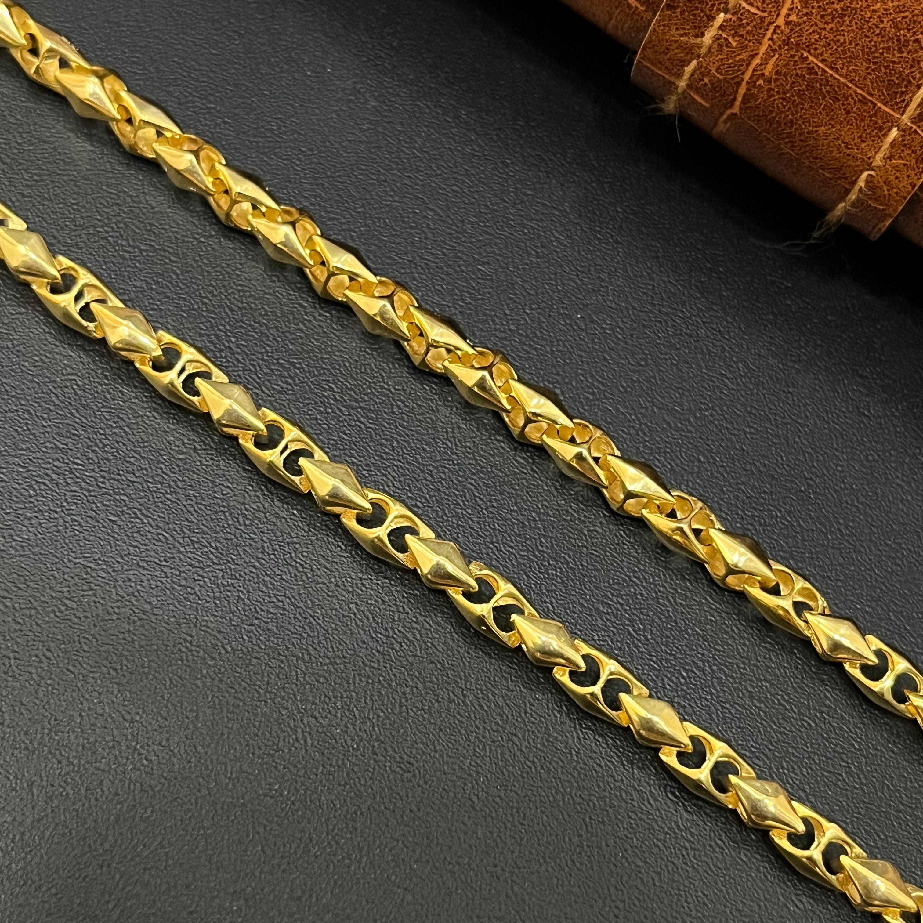 Silver Mens Chain Gold Finished Kathli Imported 925
