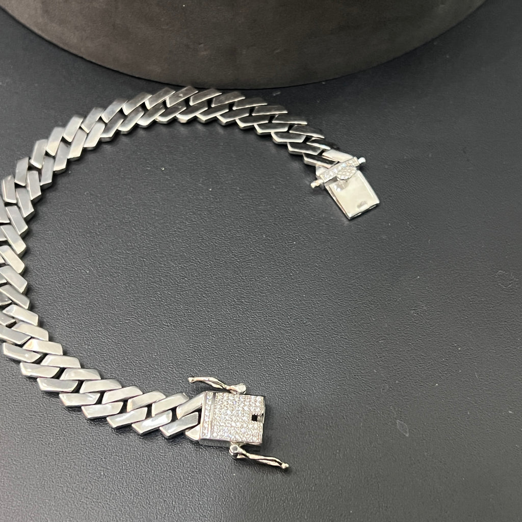 Silver Mens Bracelet Royal Cuban Link 925