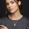 Silver Ladies Chain Lock Pendant
