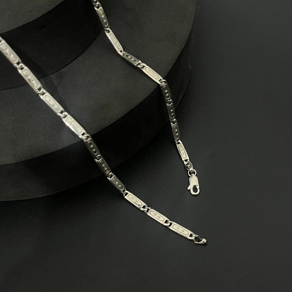 Silver Mens Chain Flat Italian Star