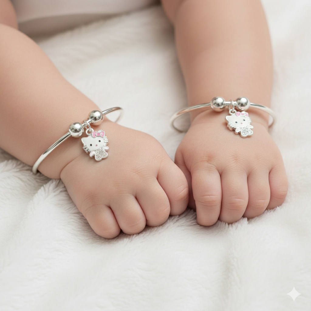 Silver Baby kada Hanging Charms Mini