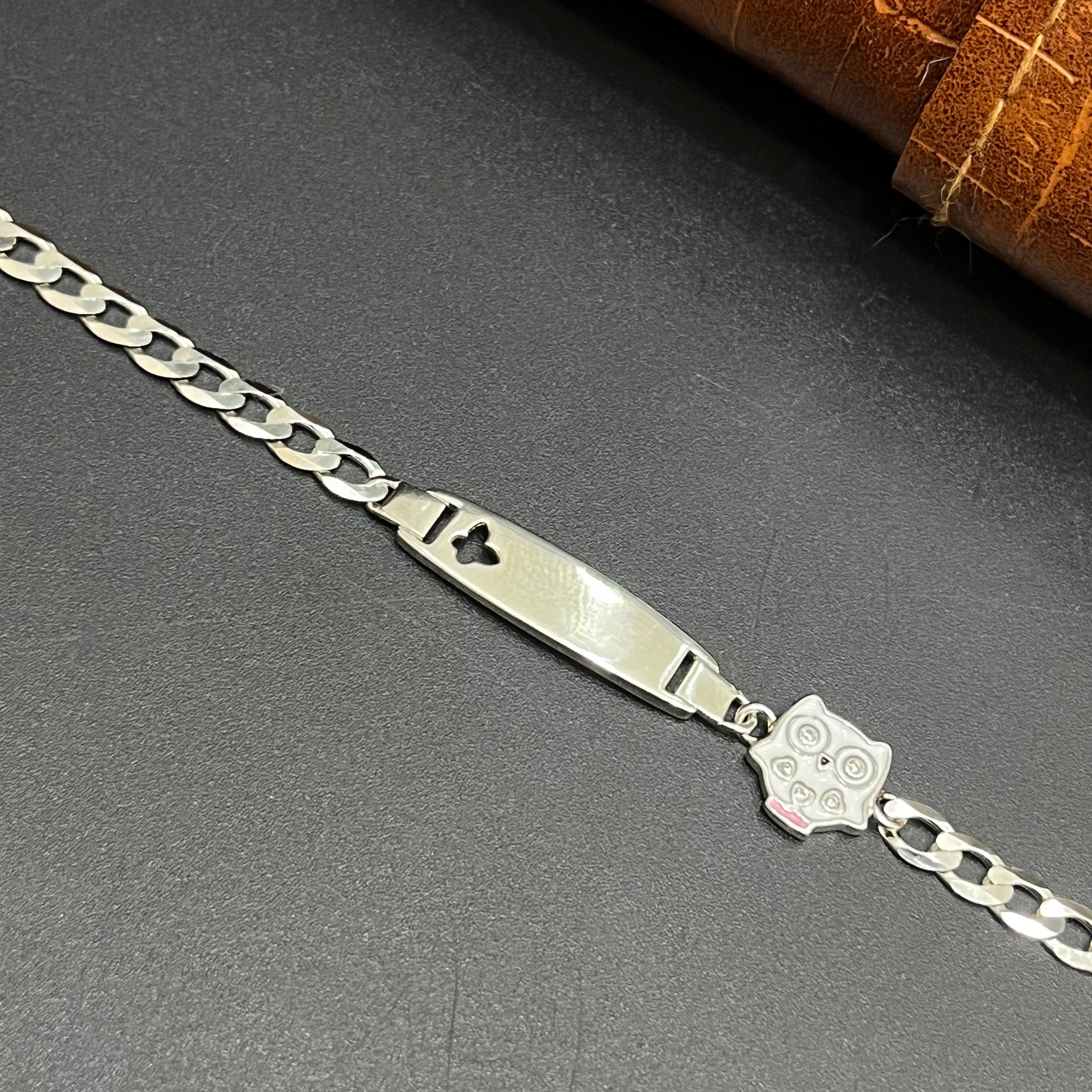 Silver Customised Kids Bracelet Cute Owl Charms Signature 925