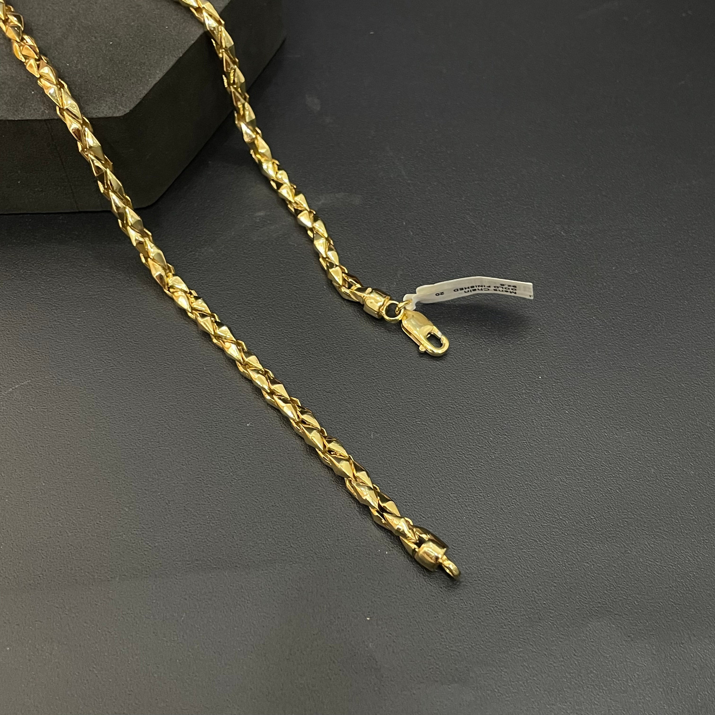 Mens Silver  Narrow Kathli Chain Gold Finished