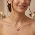 Silver Ladies Pendant Chain Heartz Rosegold