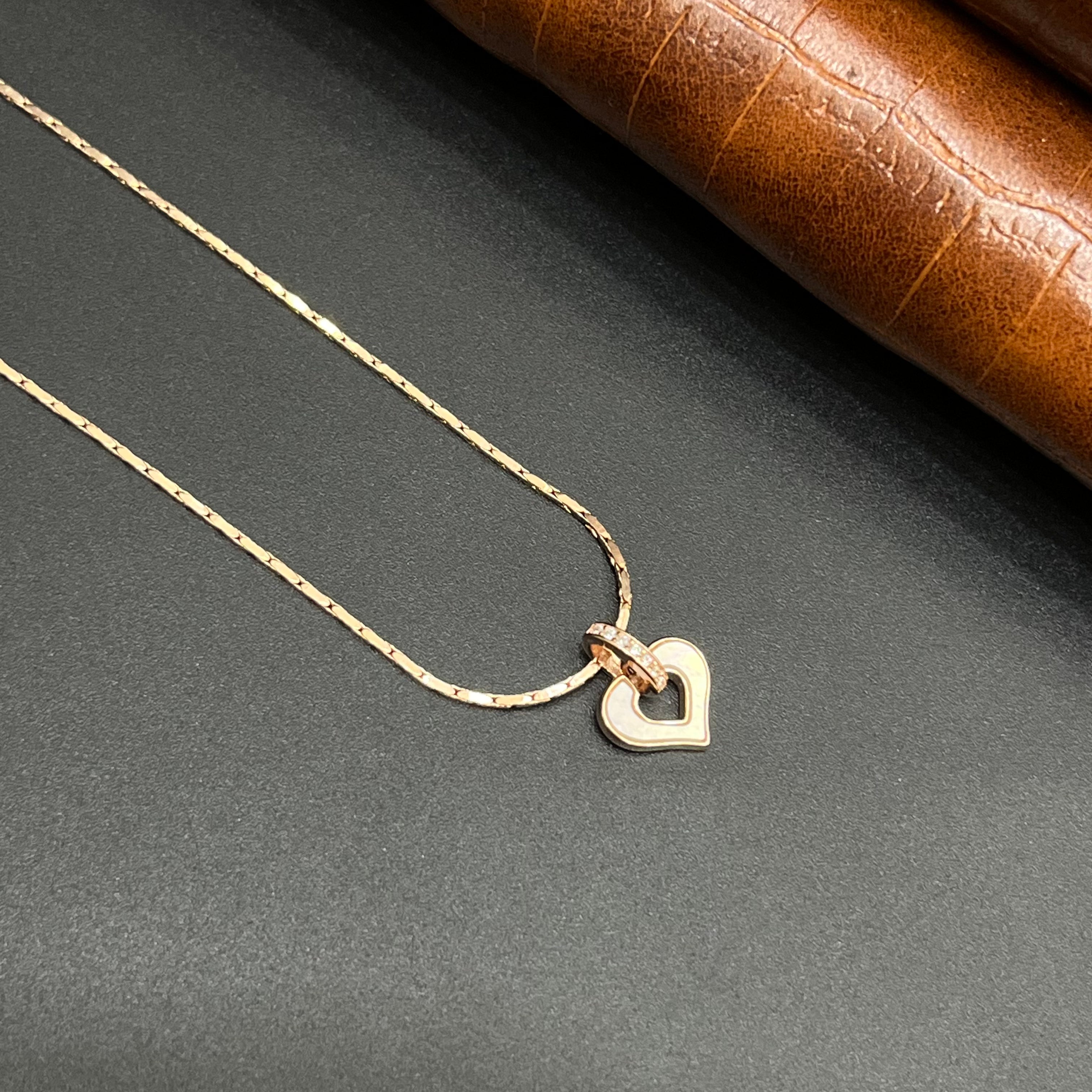 Silver Ladies Pendant Love Heart Charm Rose Gold M02 925