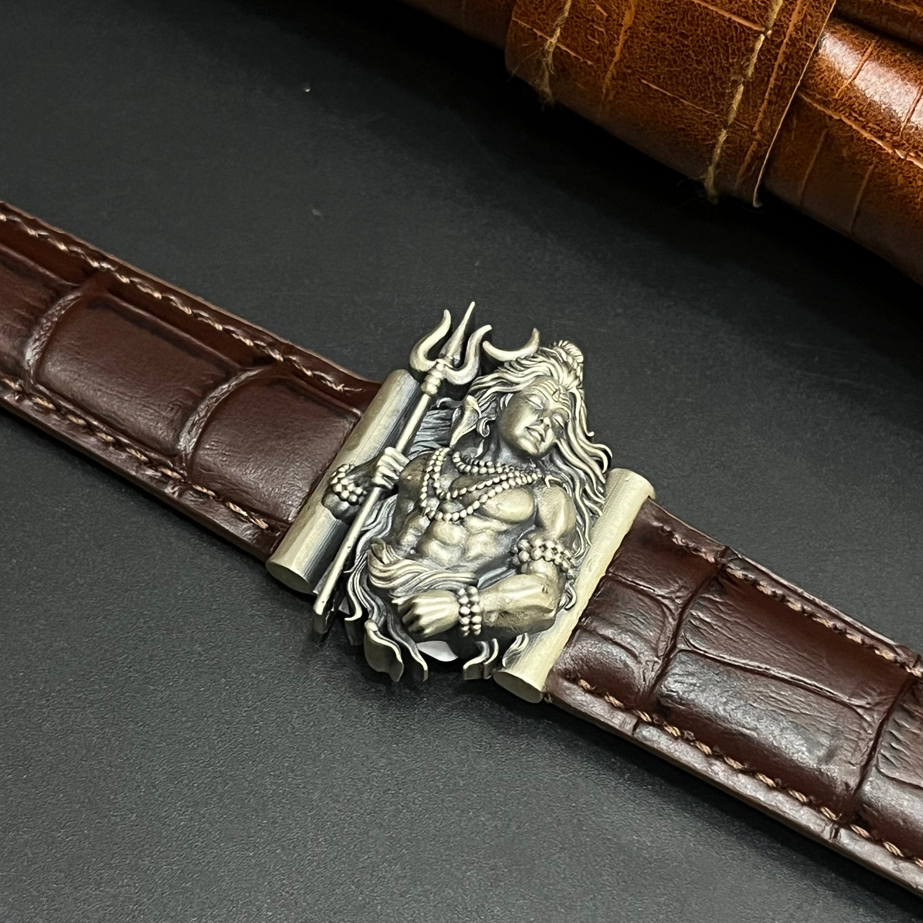 Silver Designer Antique Lord Shiva Trishul Watch 925