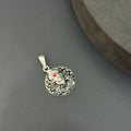 Silver Pendant _Red Roaring Hanuman