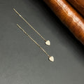 Silver Ladies Sui Daga Stud Hanging Heart Charm Rose Gold 925