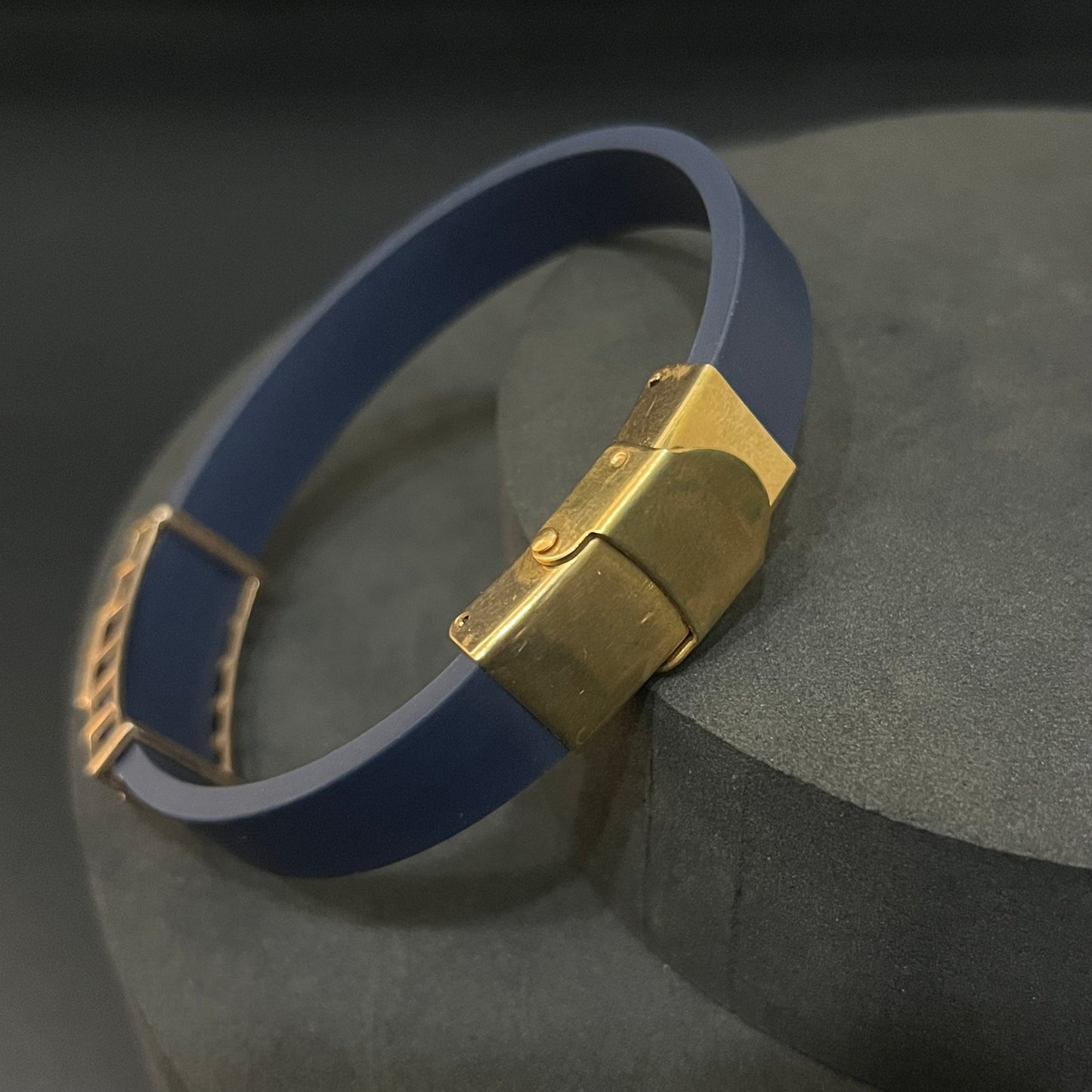 Silver Mens Flexible Blue Band change