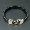 Silver Mens Flexible Bracelet Rosegold 925